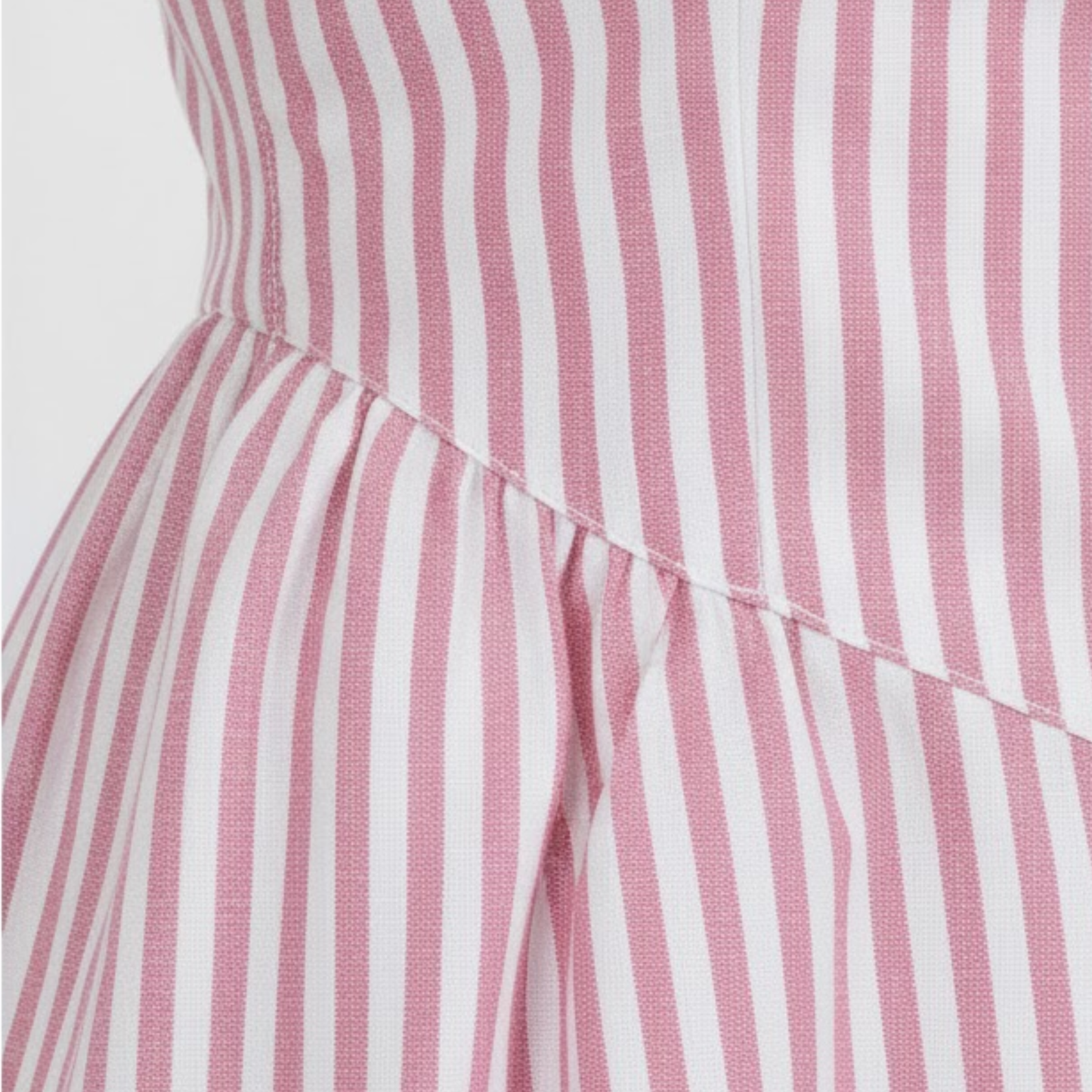 Sleeveless Long Dress with Vertical Stripes and High Collar for Women