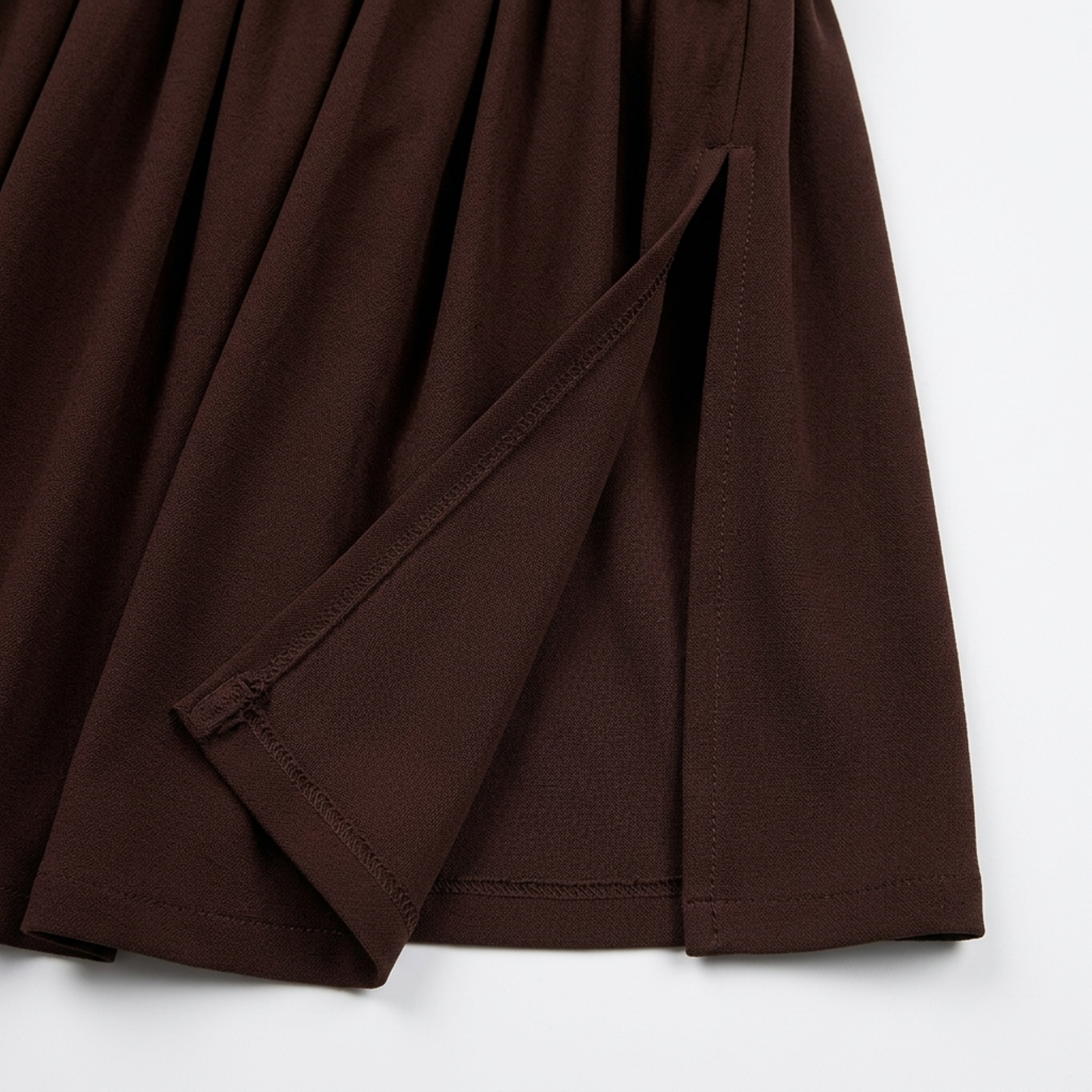 Long evening gown — scarf neckline and pleated slit skirt | ceremony