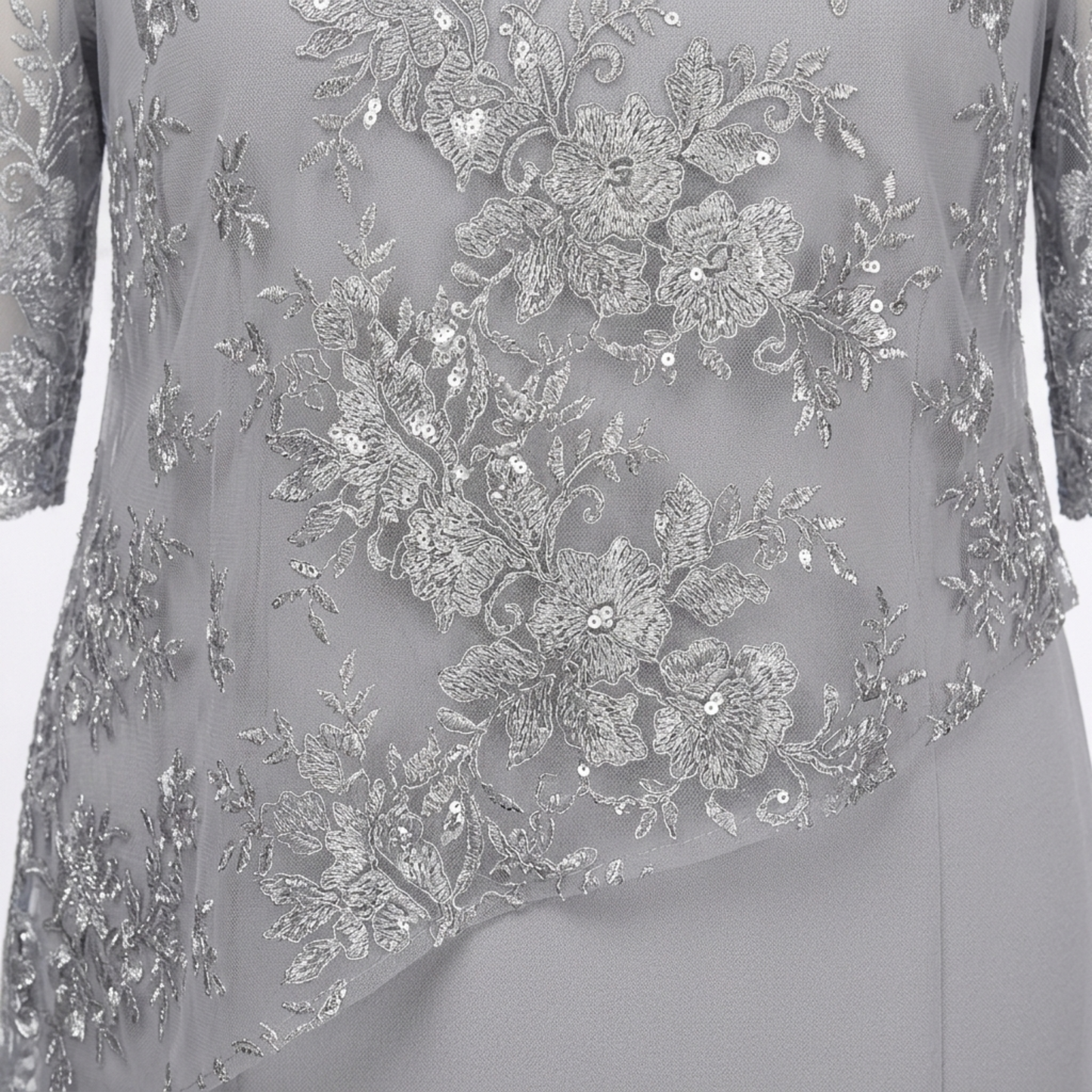 Plus size midi dress for women with lace embroidery