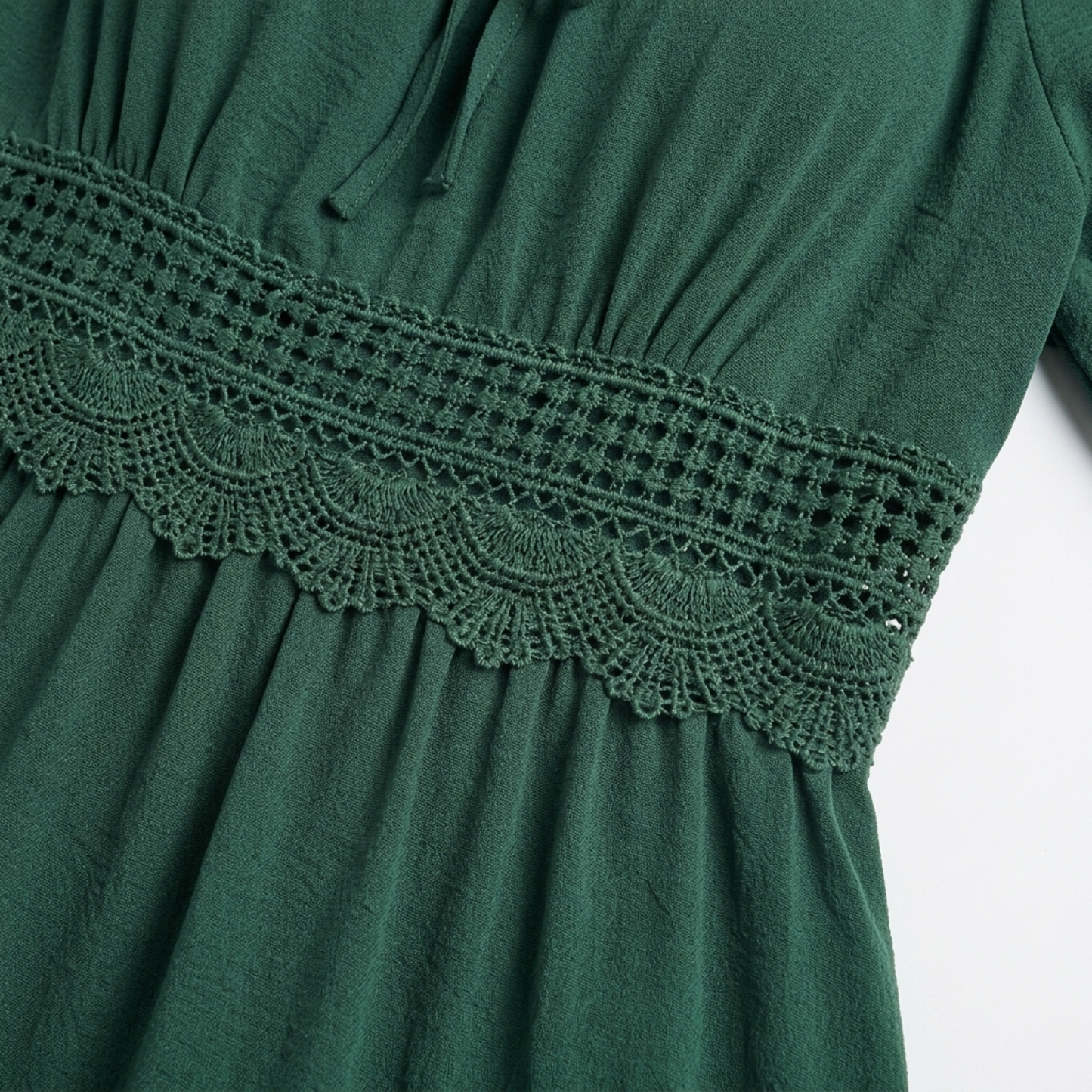 Plus Size Long Printed Country-Style Dress with Square Neck and Butterfly Sleeves