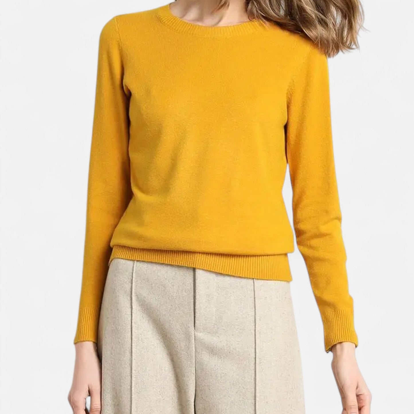 Ancient World | Women's Merino Wool Sweater Round Neck Timeless