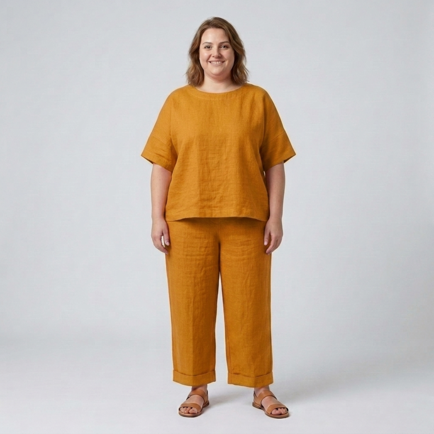 Plus Size Cotton Pants Set for Women