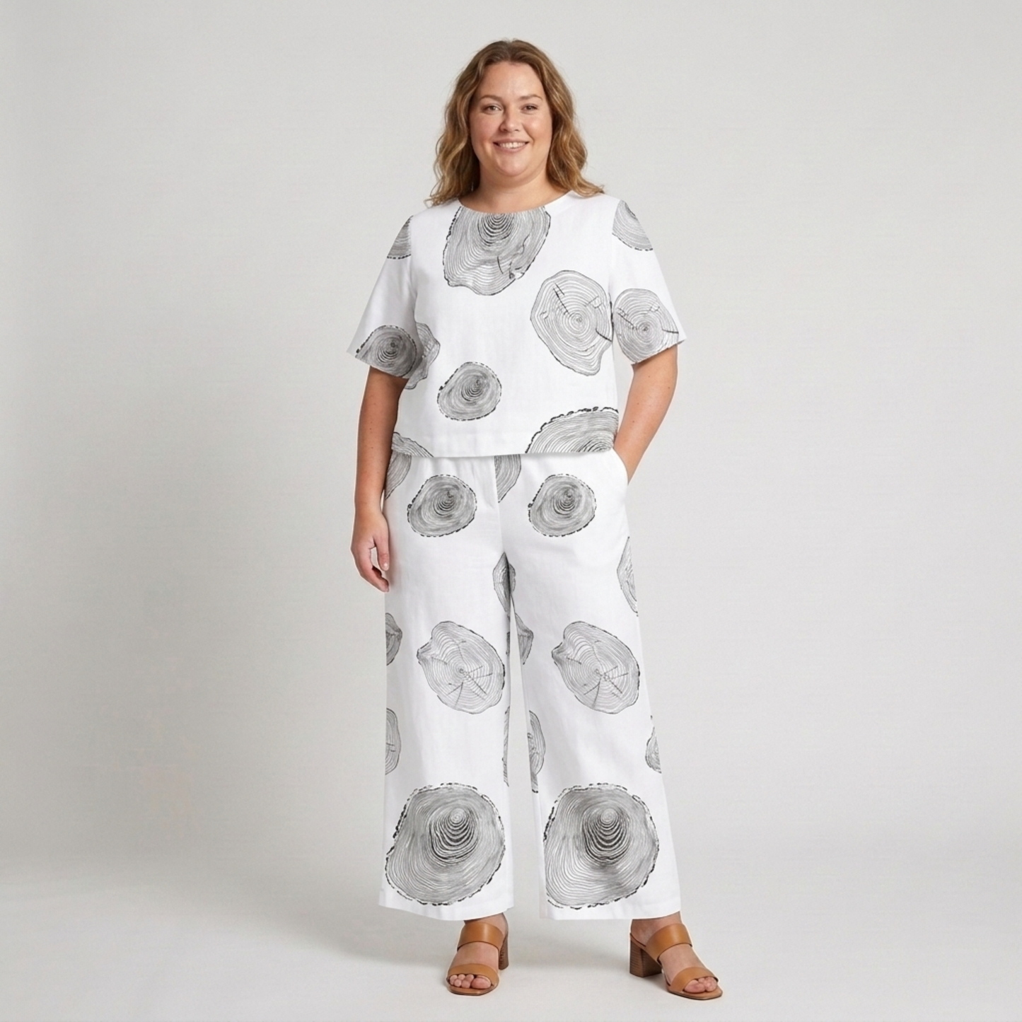 Plus Size Floral Print Pants Set