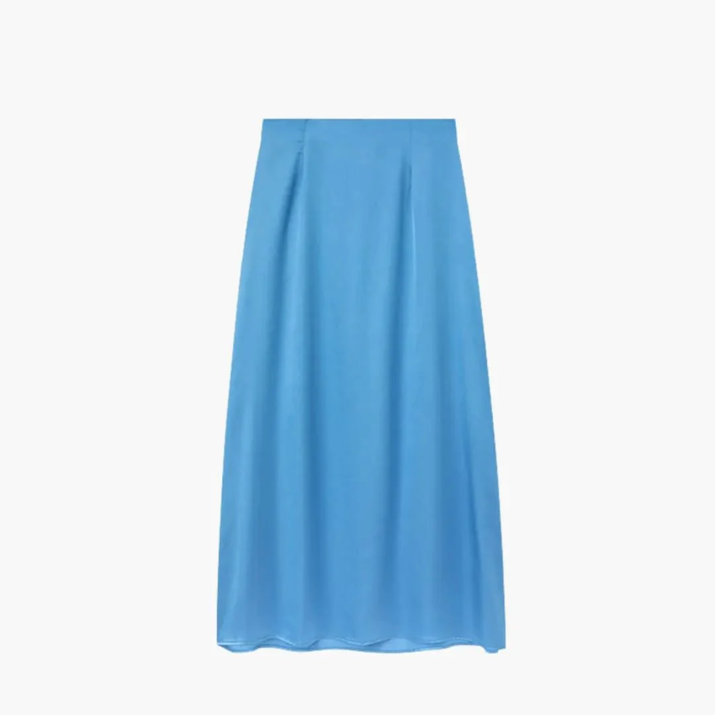 Long satin maxi skirt — high waist straight cut — evening wear