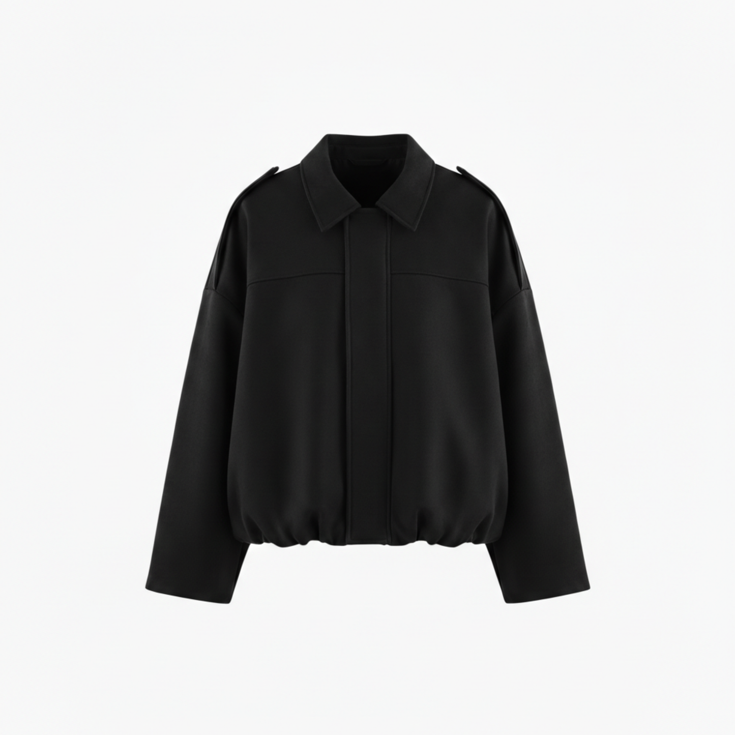 Polyester Bomber Jacket with Lapel Collar and Zipper Closure for Women