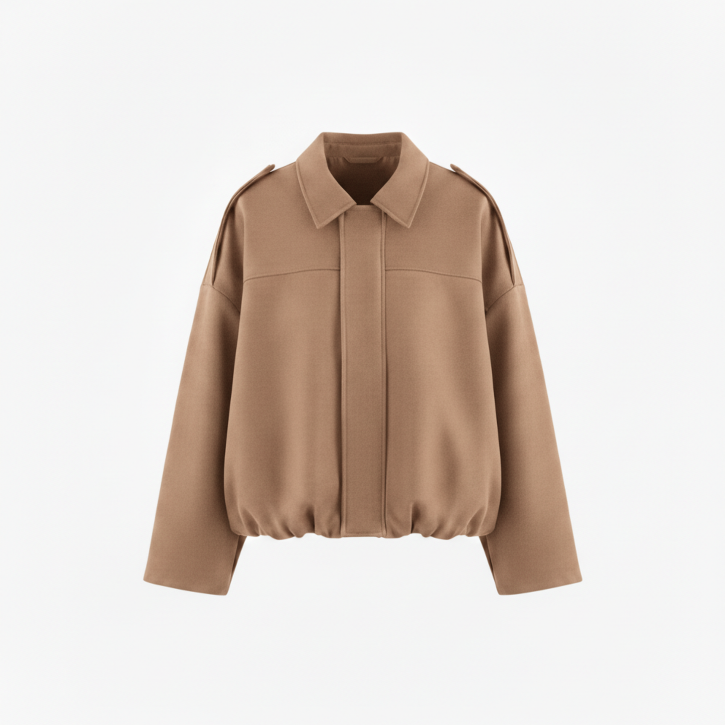 Polyester Bomber Jacket with Lapel Collar and Zipper Closure for Women