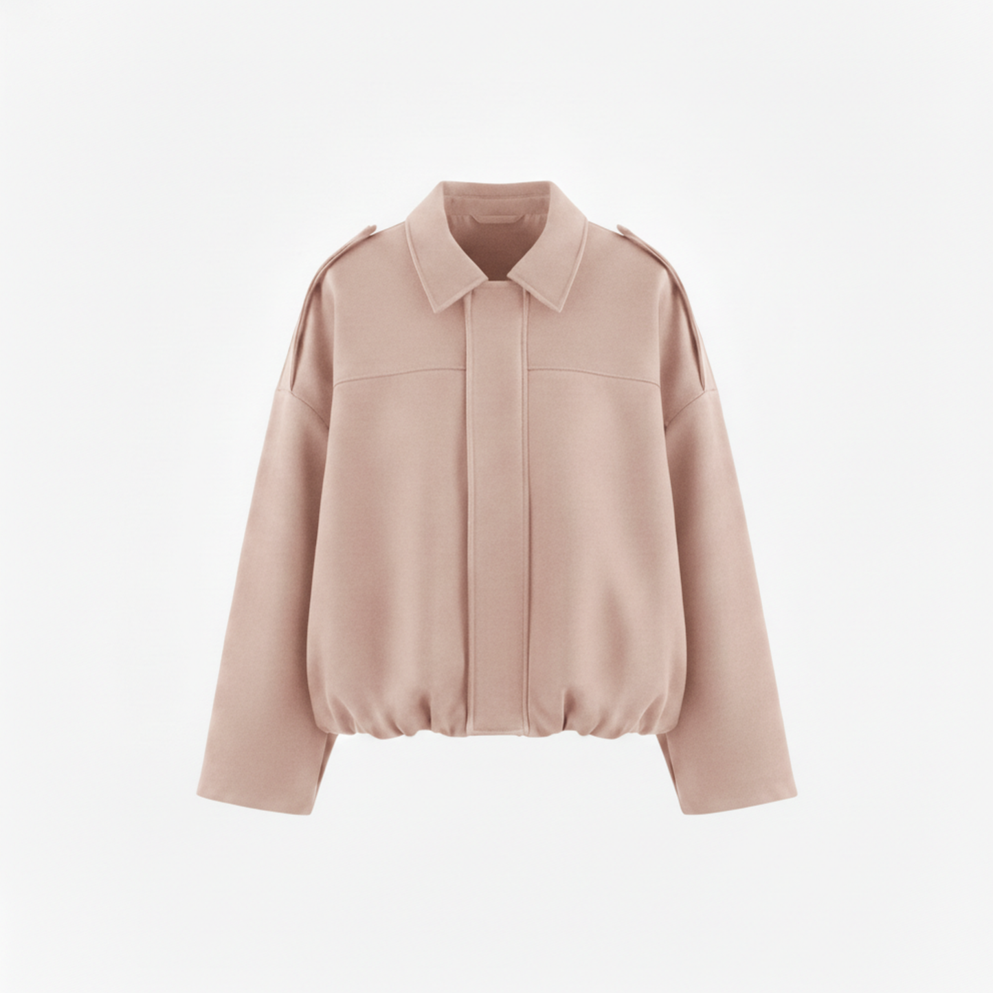 Polyester Bomber Jacket with Lapel Collar and Zipper Closure for Women
