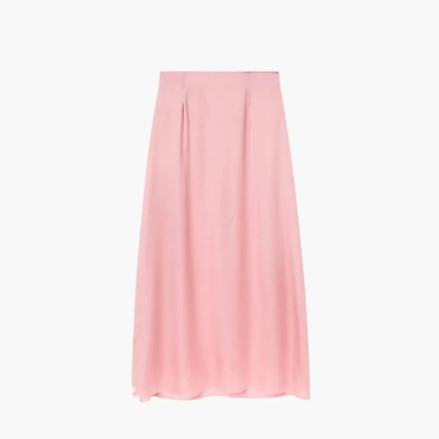 Long satin maxi skirt — high waist straight cut — evening wear
