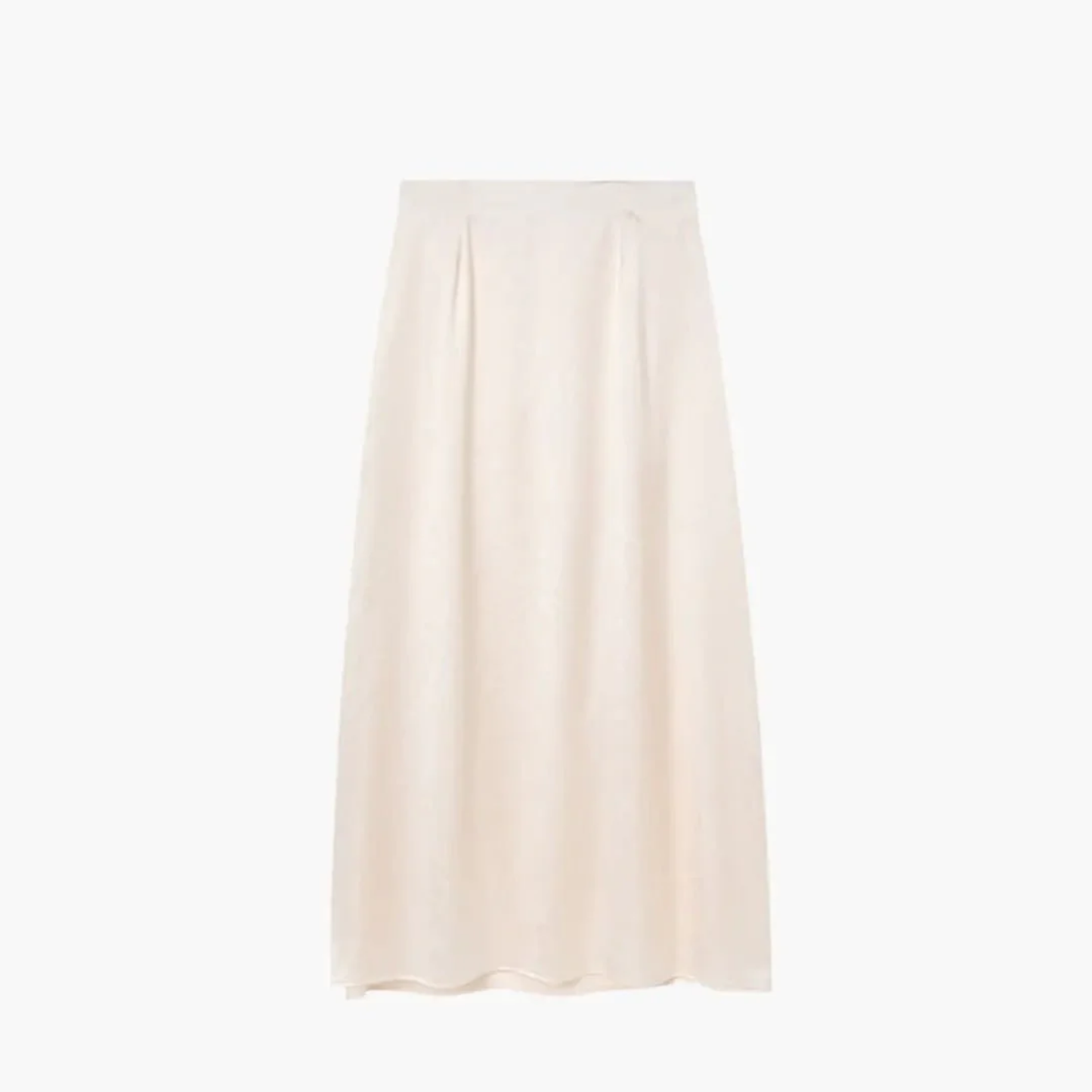 Long satin maxi skirt — high waist straight cut — evening wear
