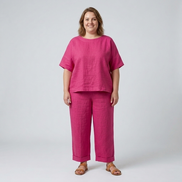 Plus Size Cotton Pants Set for Women