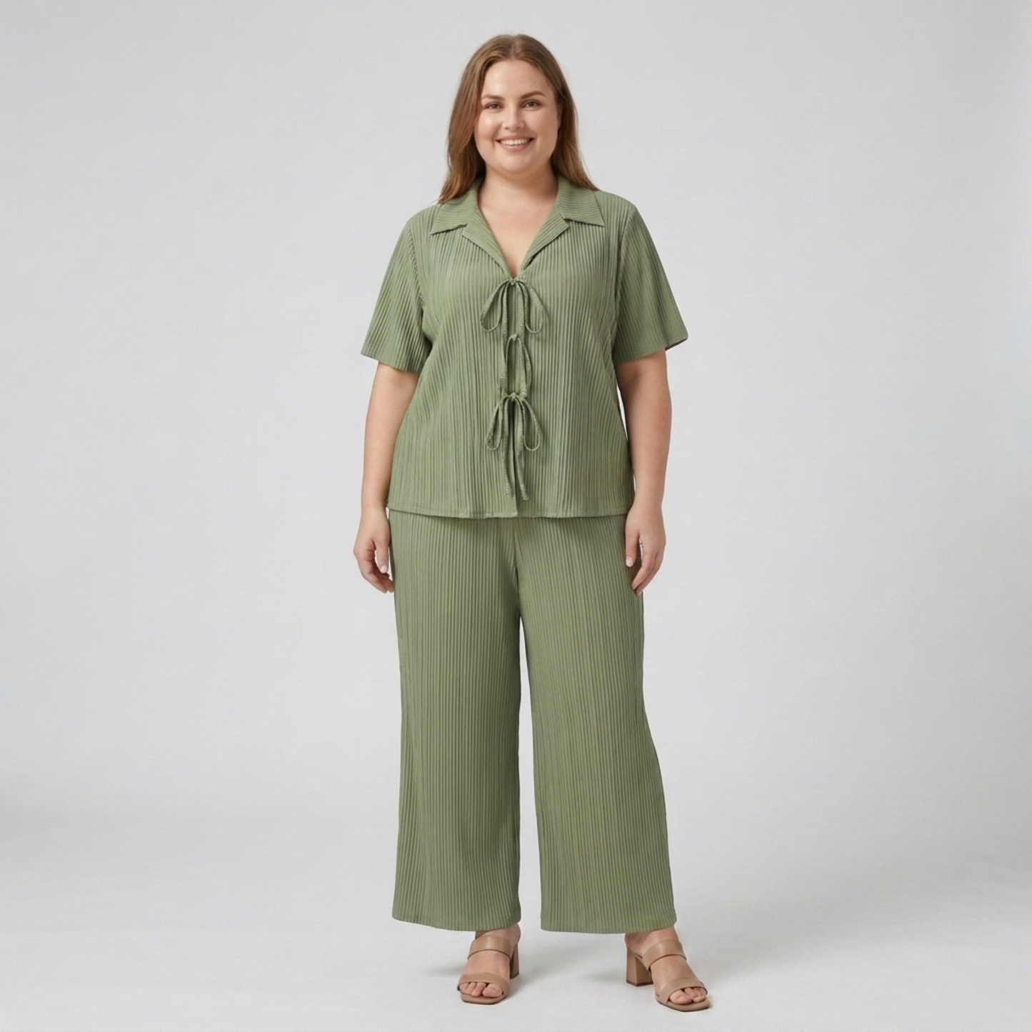 Plus Size Two-Piece Pants Set for Women