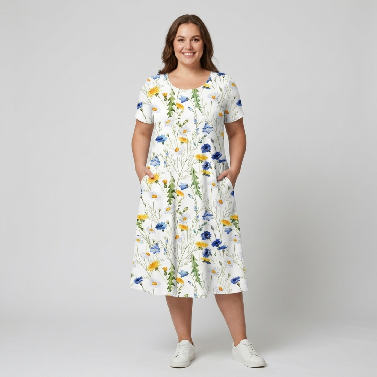 Casual printed mid-length dress