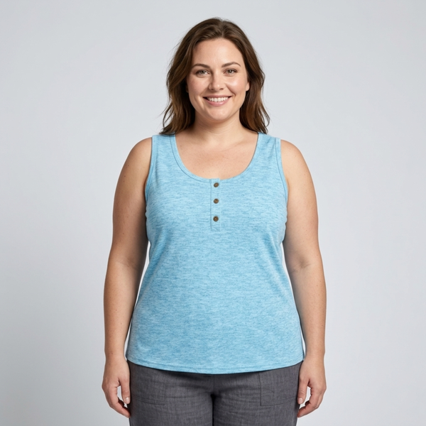 Plus size round neck tank top for women