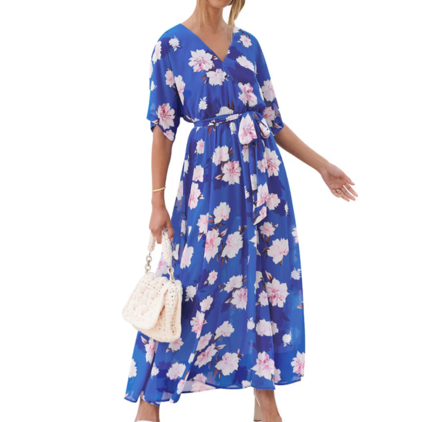 Floral maxi kimono dress — bohemian style — summer vacation