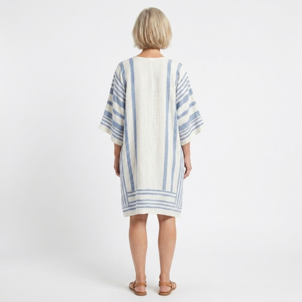 Striped kimono tunic for women — loose fit — beach and travel