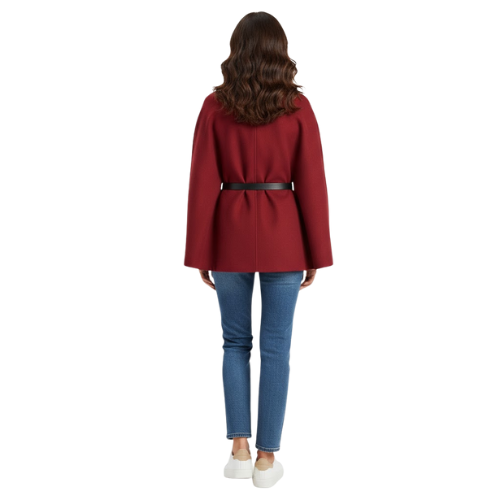 Cape Coats for Women with Bat Sleeves and Belt
