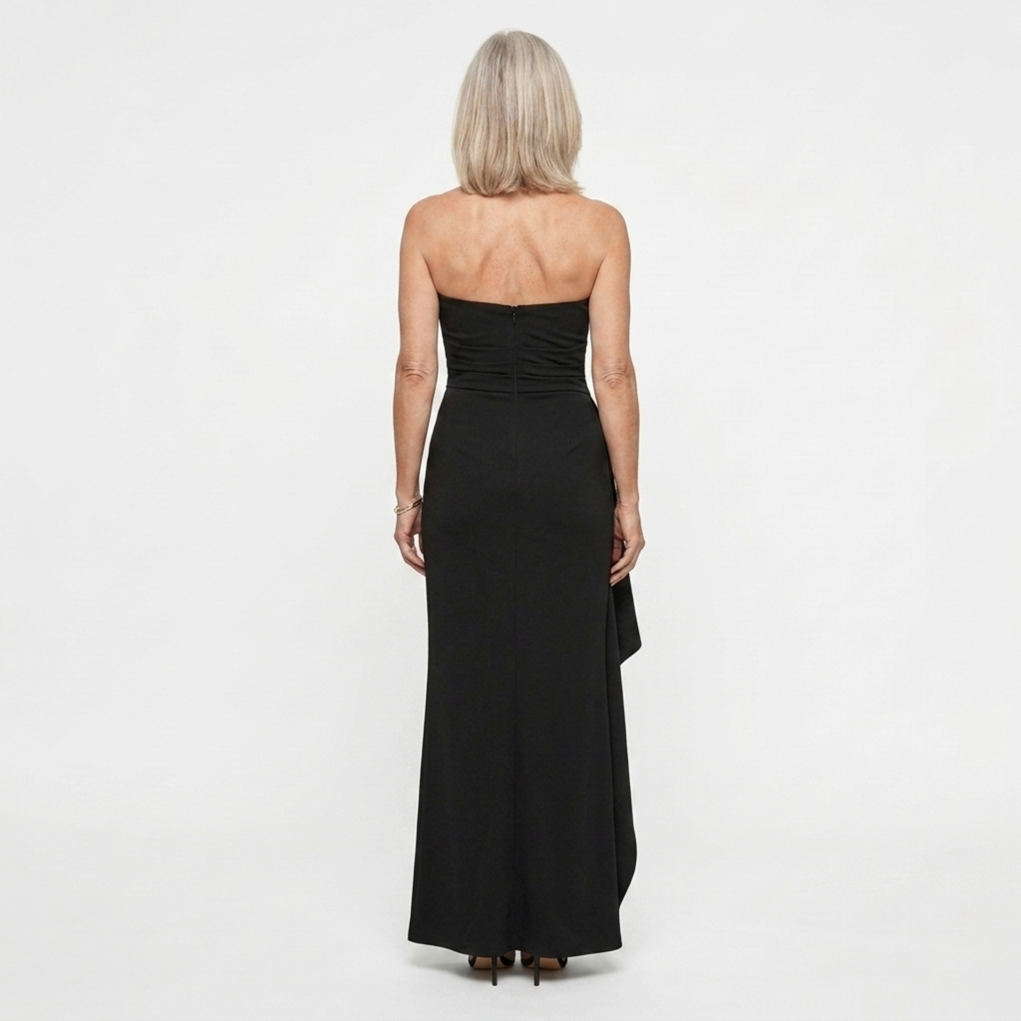 Long evening dress — ruched mermaid cut with slit | formal gala