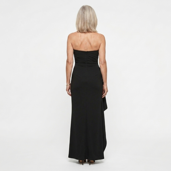 Long evening dress — ruched mermaid cut with slit | formal gala