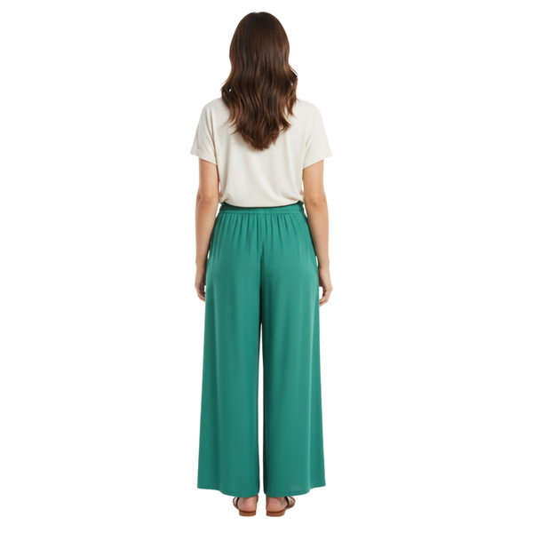 Wide-leg loose pants for women with elastic waistband and pockets