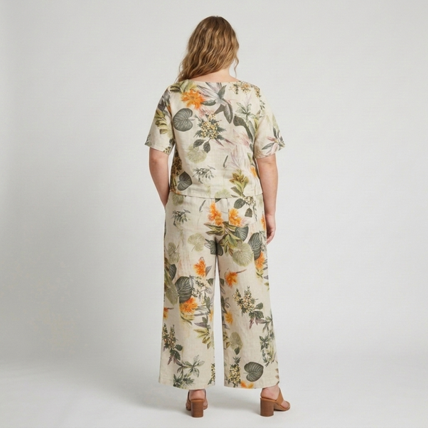 Plus Size Floral Print Pants Set
