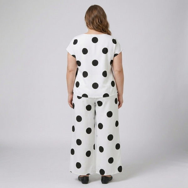 Plus Size Two-Piece Polka Dot Set for Women