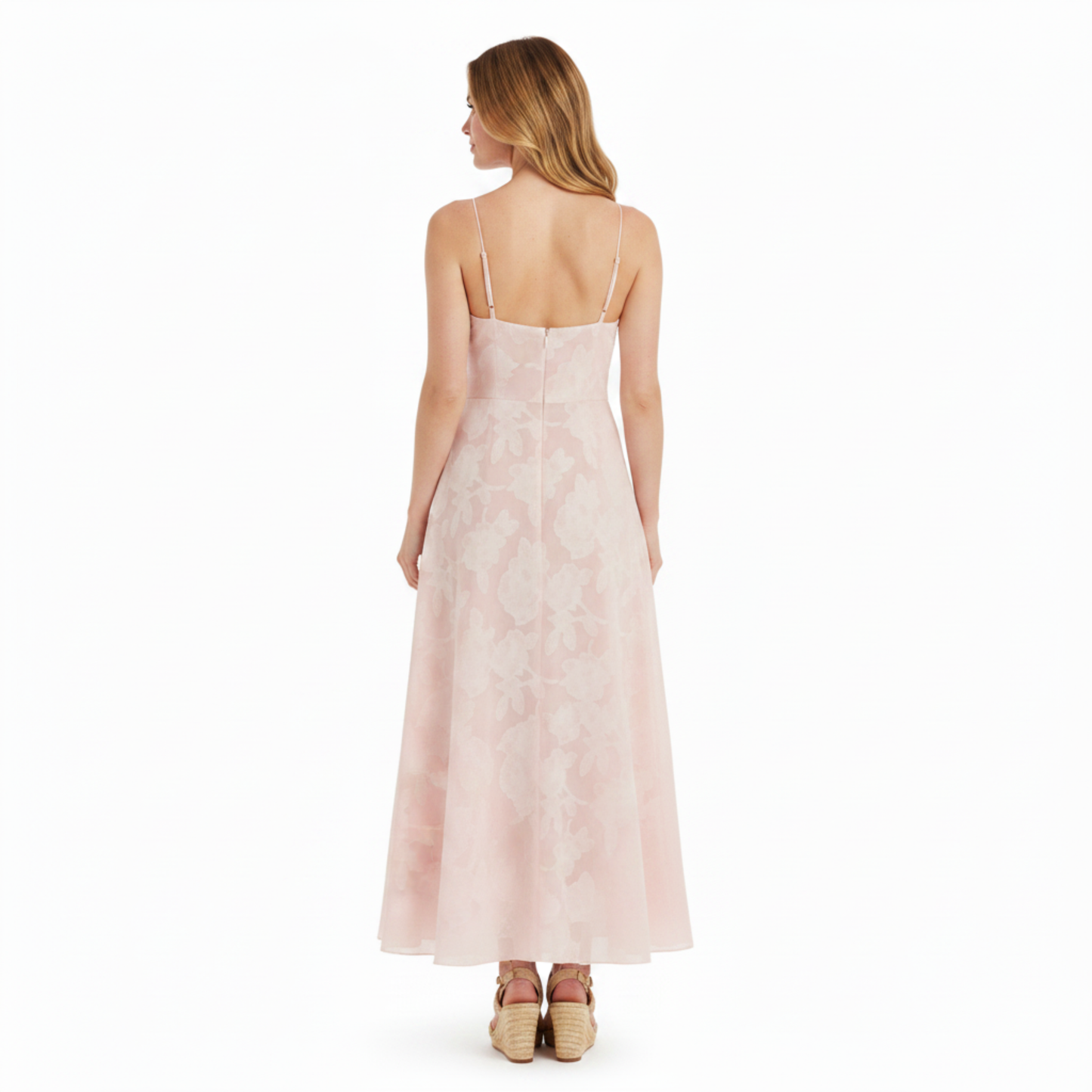 Long Evening Dress with Floral Embroidery Bustier and Flared Cut for Women
