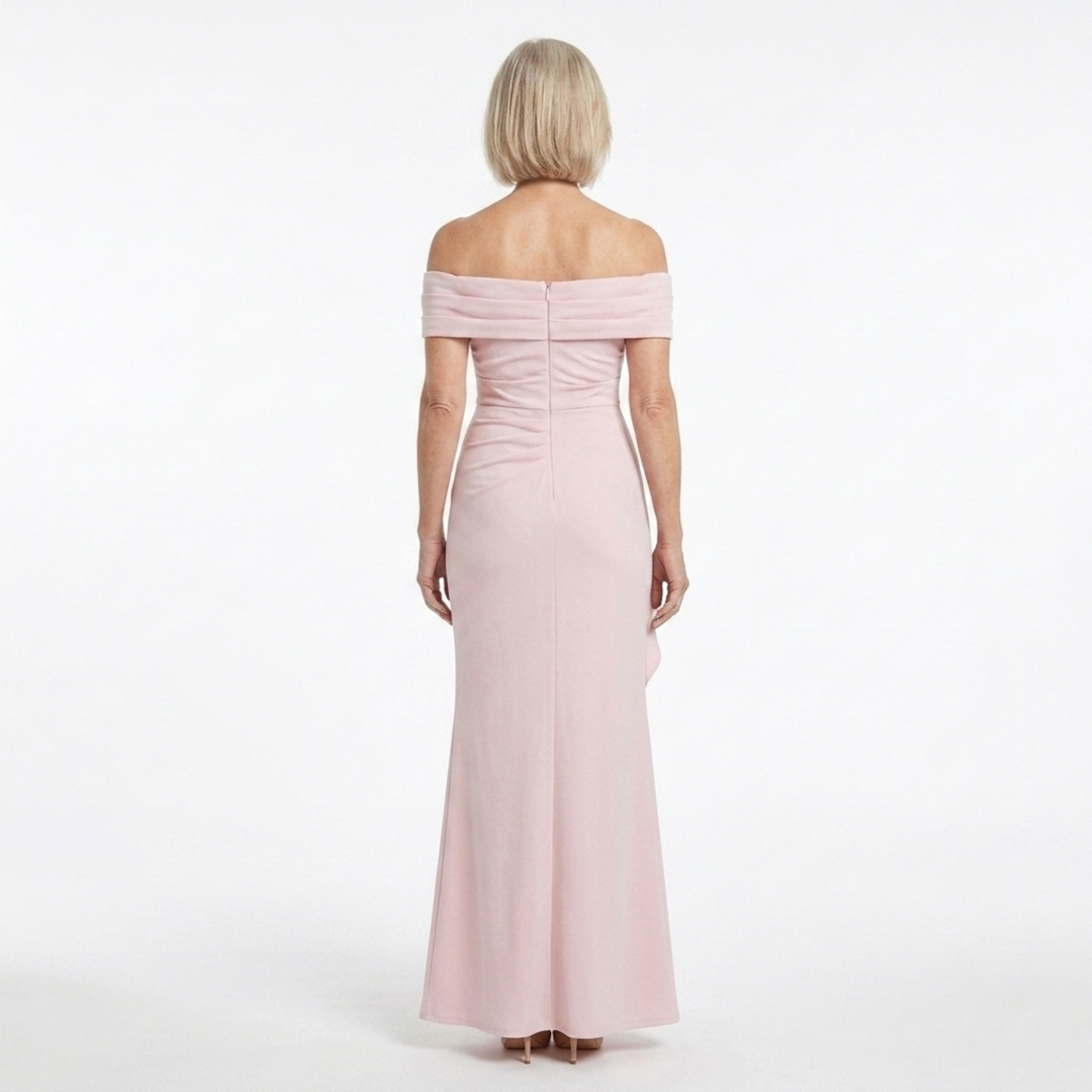 Long evening dress — off-shoulder fitted cut | formal event