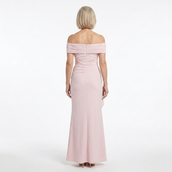 Long evening dress — off-shoulder fitted cut | formal event