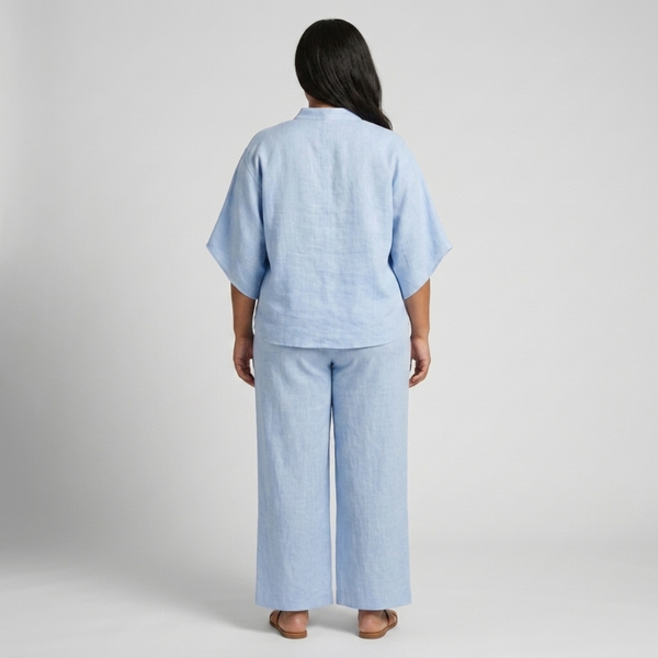 Plus size linen two-piece set for women