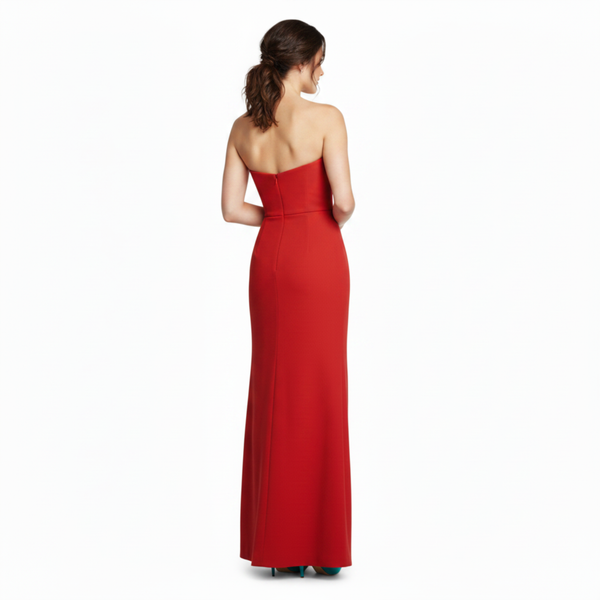Women's Chiffon Ceremony Dress with Sheath Cut and Side Slit