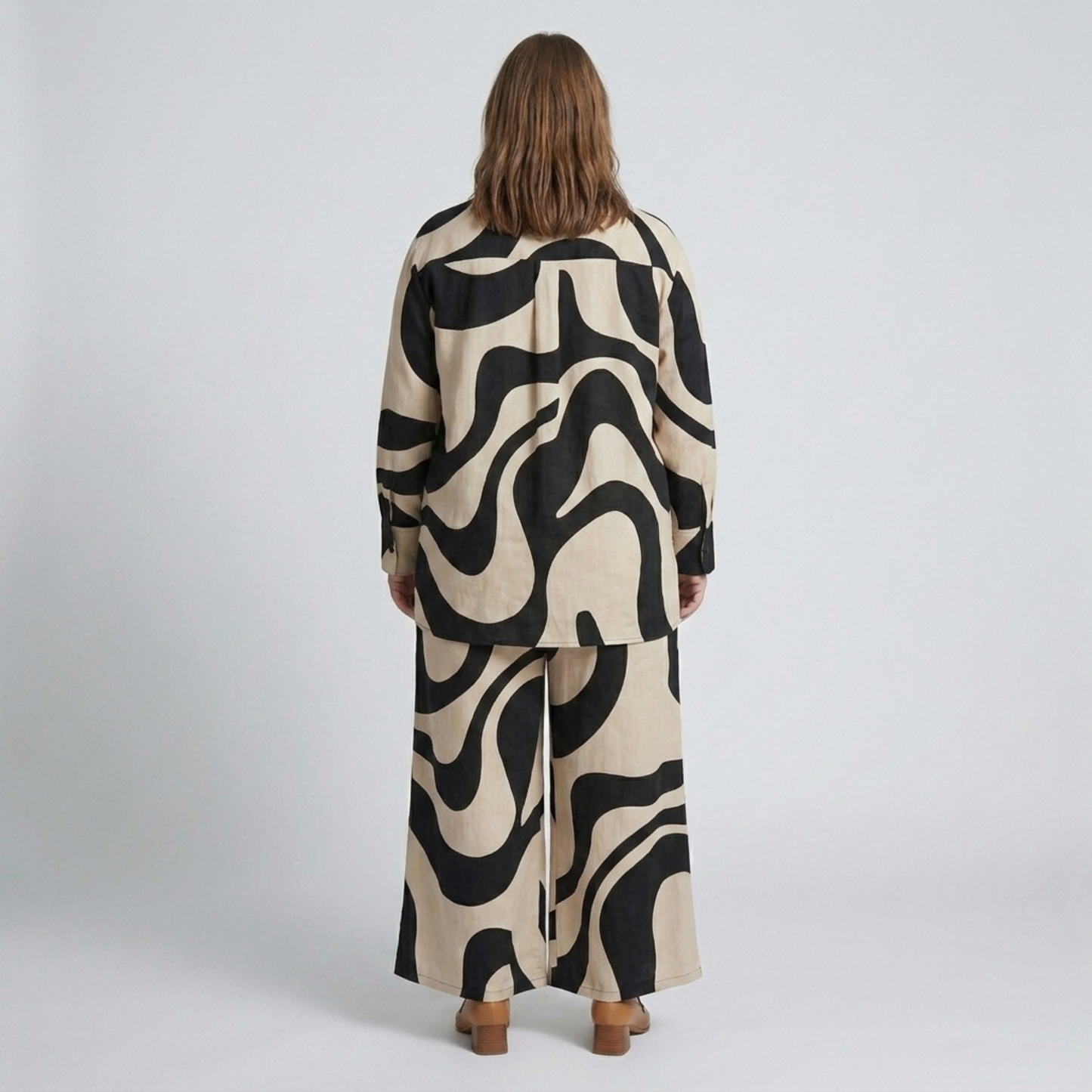 Plus Size Two-Piece Set with Graphic Pattern