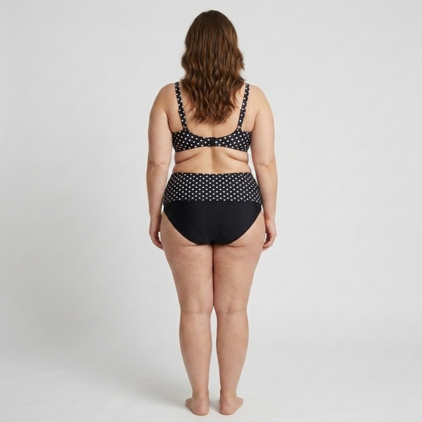Plus Size Two-Piece Swimsuit for Women High-Waisted Polka Dot Bikini