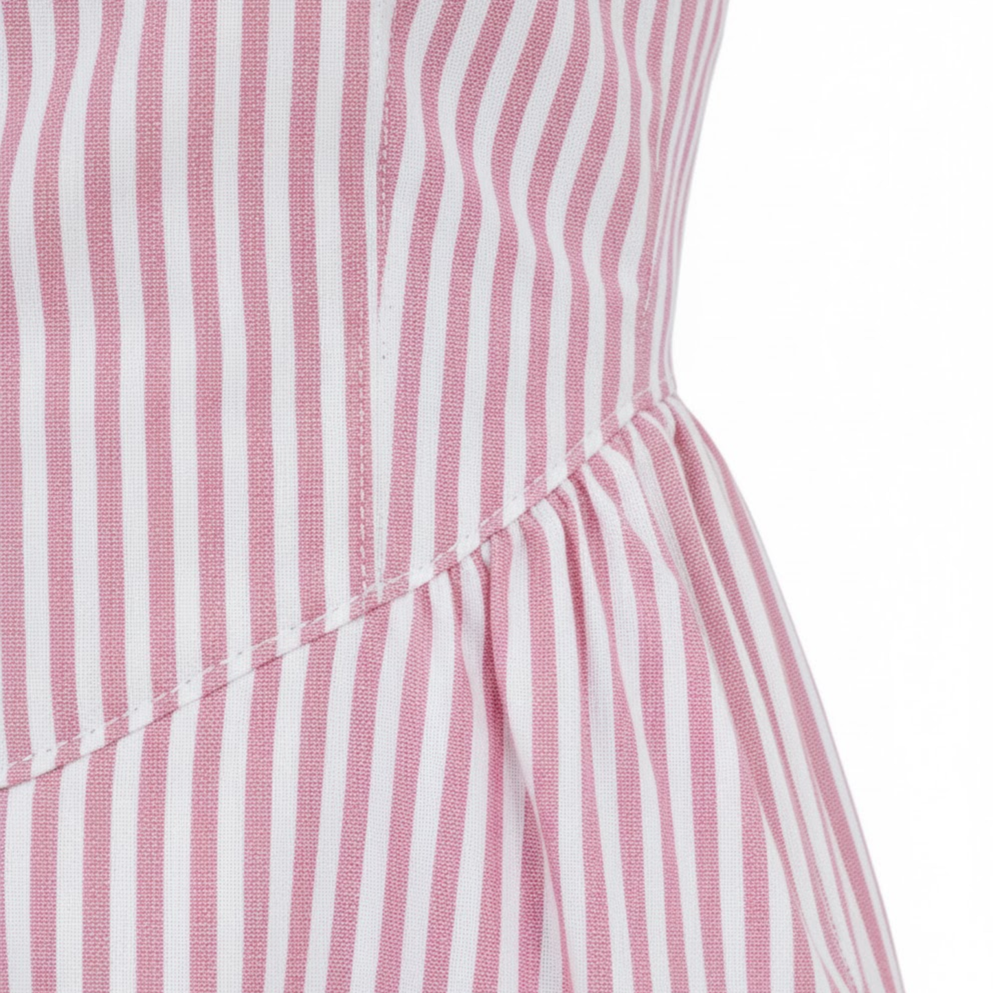 Sleeveless Long Dress with Vertical Stripes and High Collar for Women