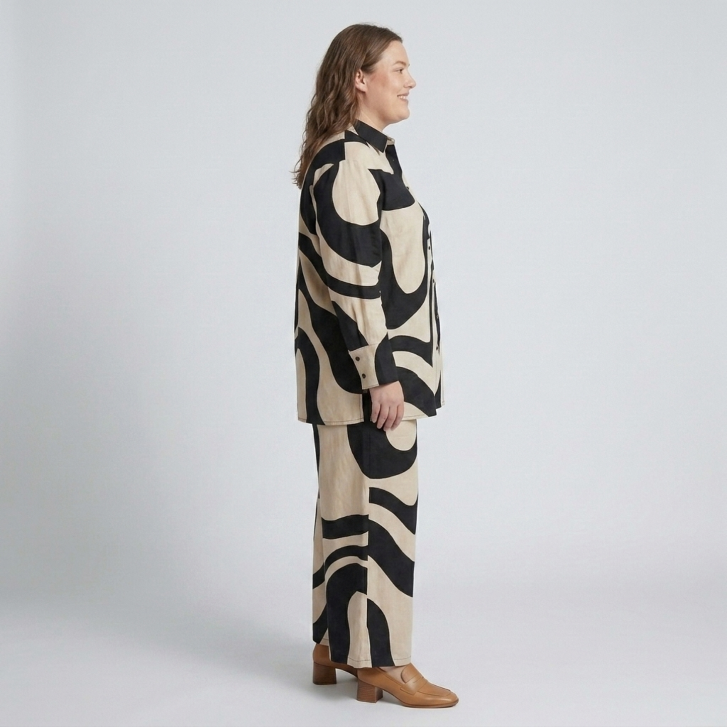 Plus Size Two-Piece Set with Graphic Pattern