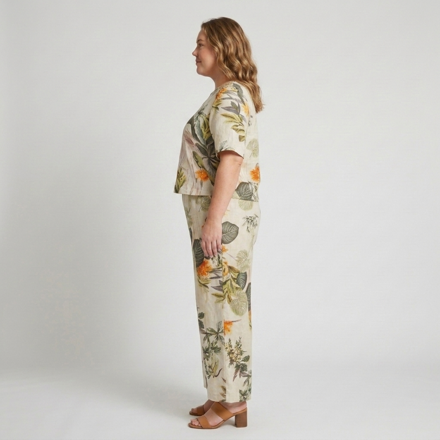 Plus Size Floral Print Pants Set