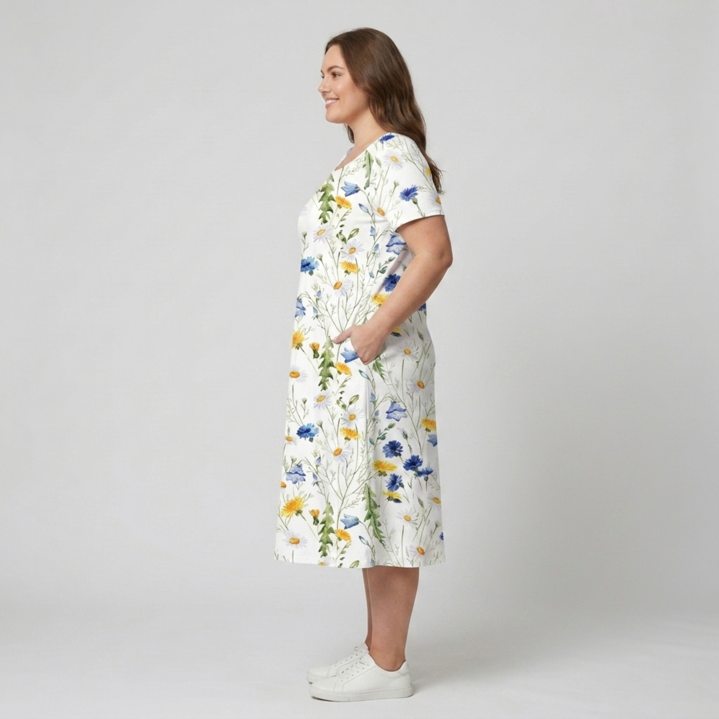 Casual printed mid-length dress