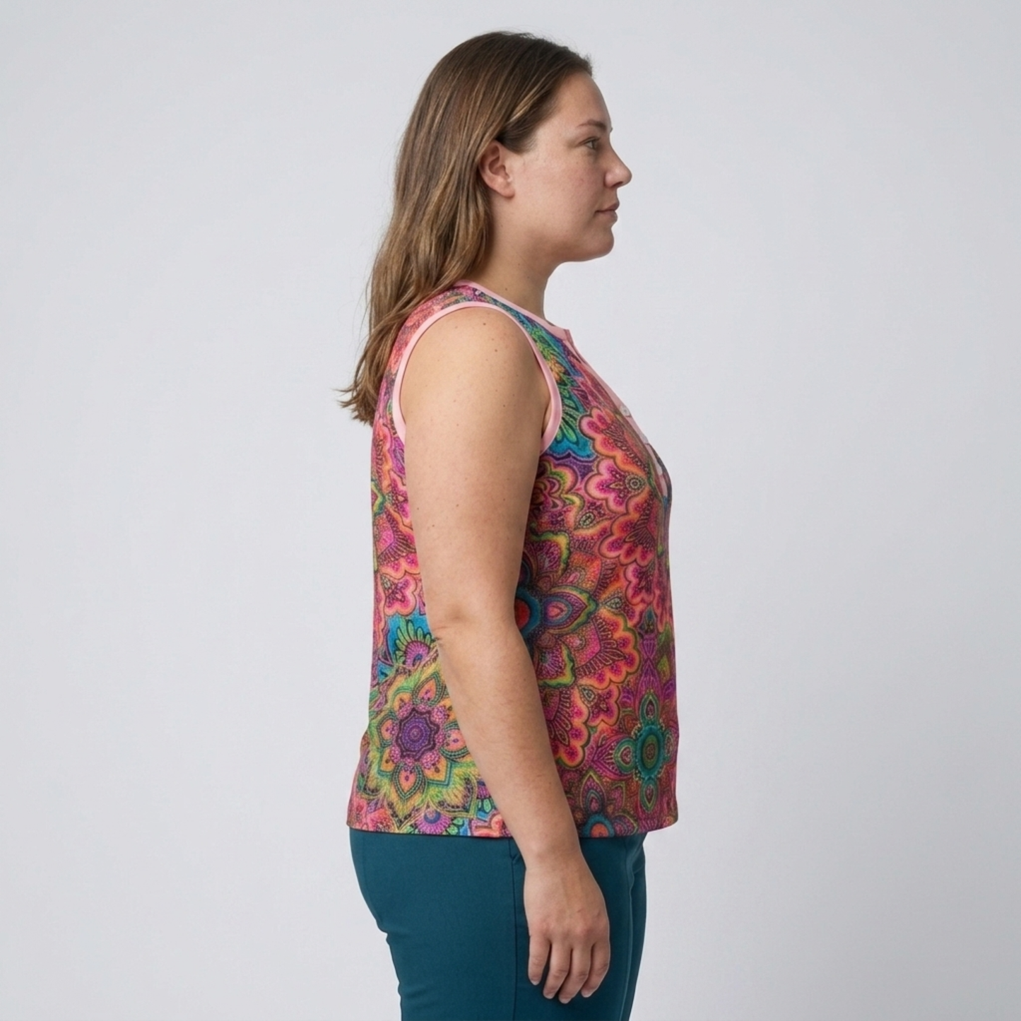 Plus size V-neck tank top for women