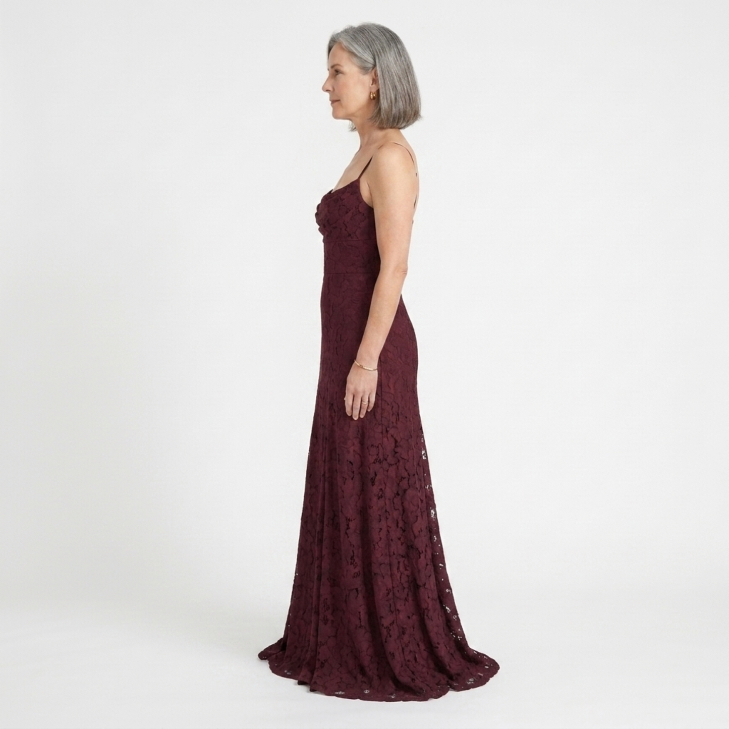 Women's long dress — lace-up back and floral burnout jersey | romantic evening