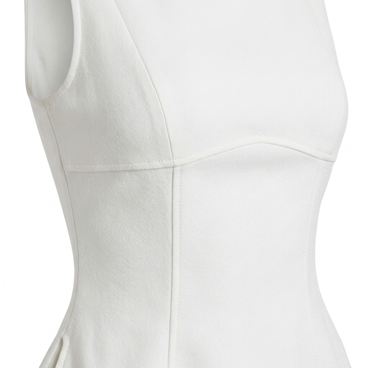 Short women's dress — bubble skirt in crepe and boat neckline | evening outfit