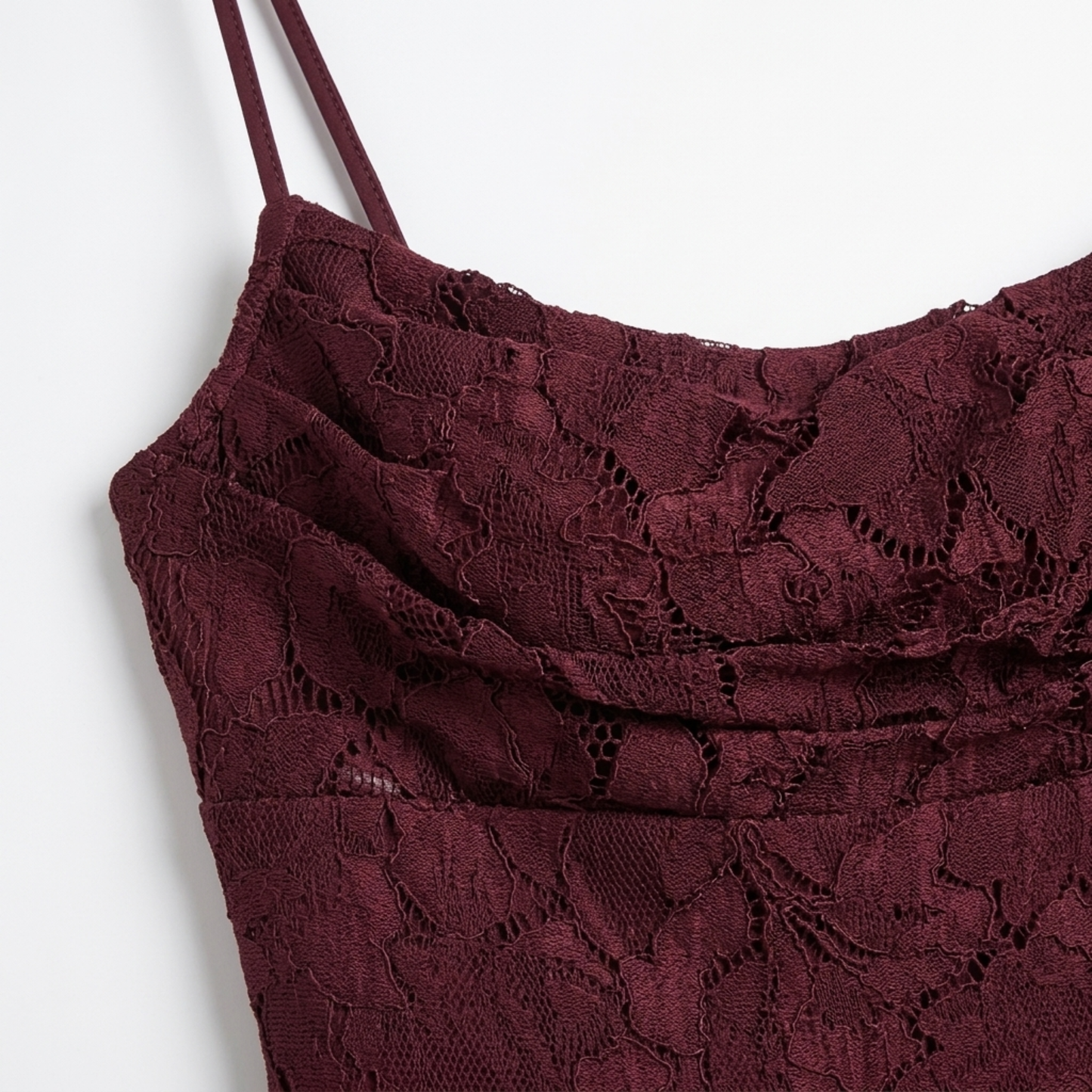 Women's long dress — lace-up back and floral burnout jersey | romantic evening