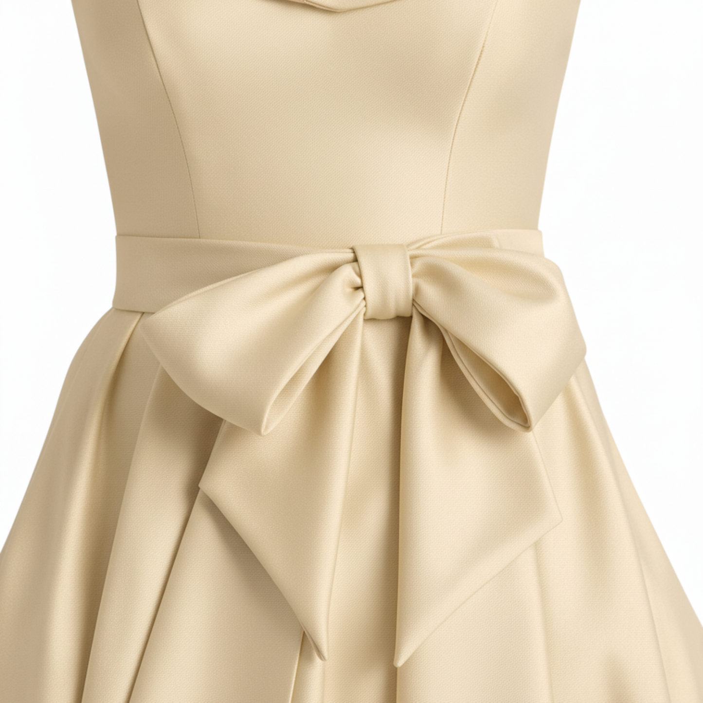 Midi Flared Wedding Guest Dress with Off-Shoulder and Waist Bow