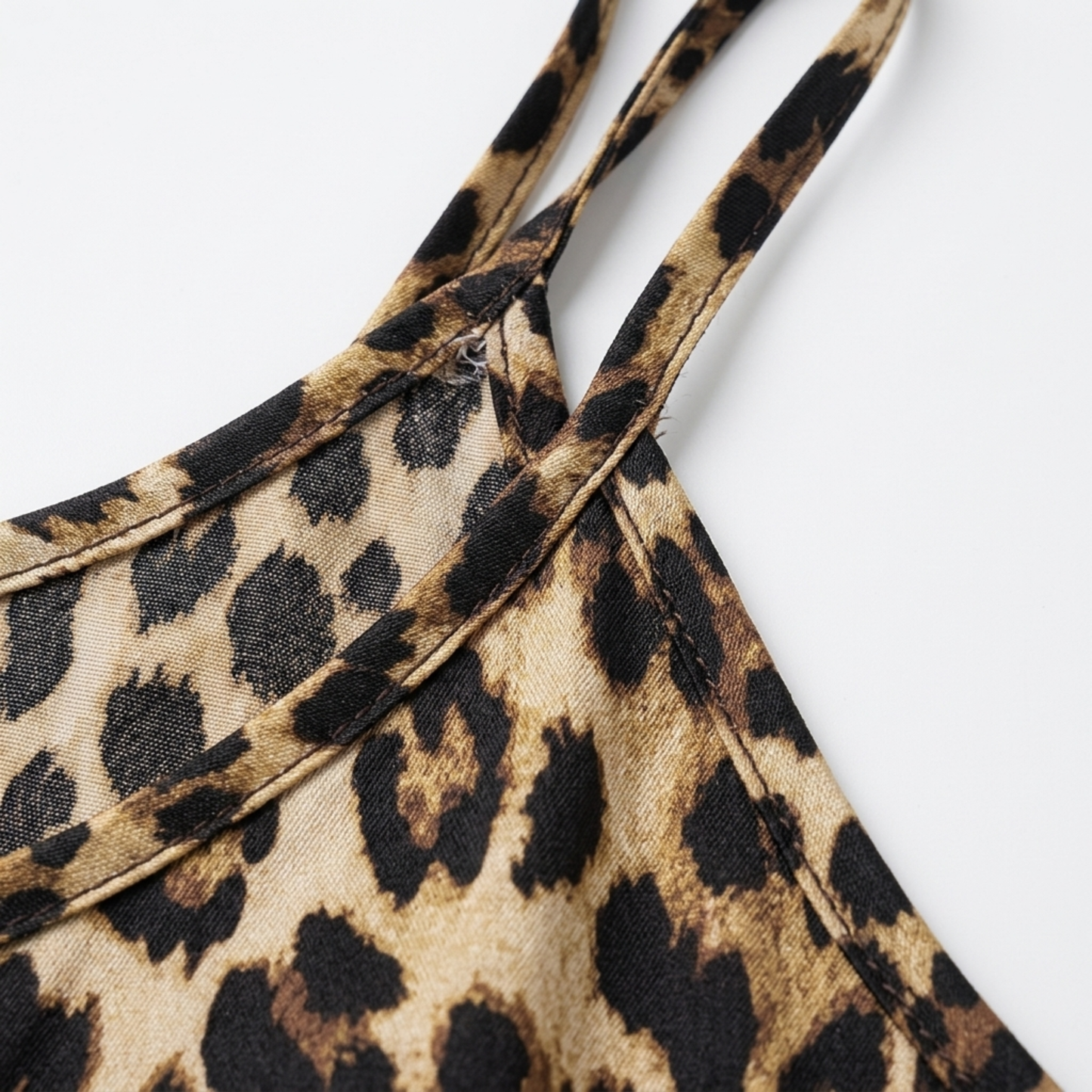 Plus size long dress for women with leopard print straps