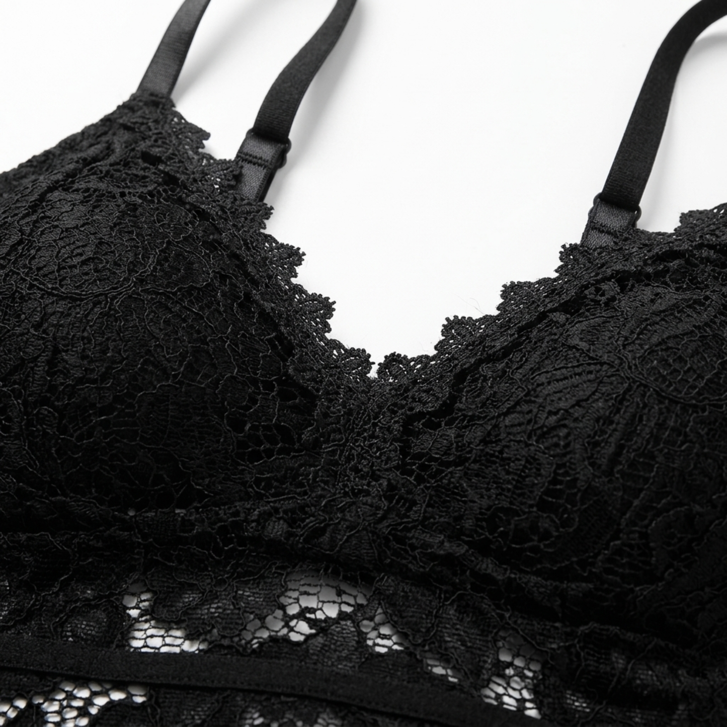 Short lace crop top for women — V-neck — chic look