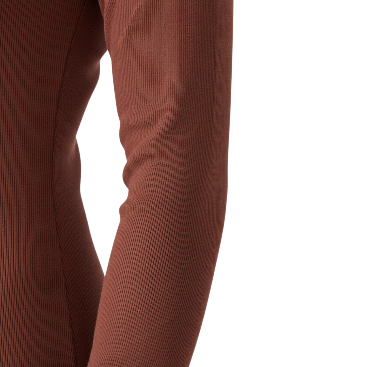 Fitted long dress with long sleeves and high turtleneck collar