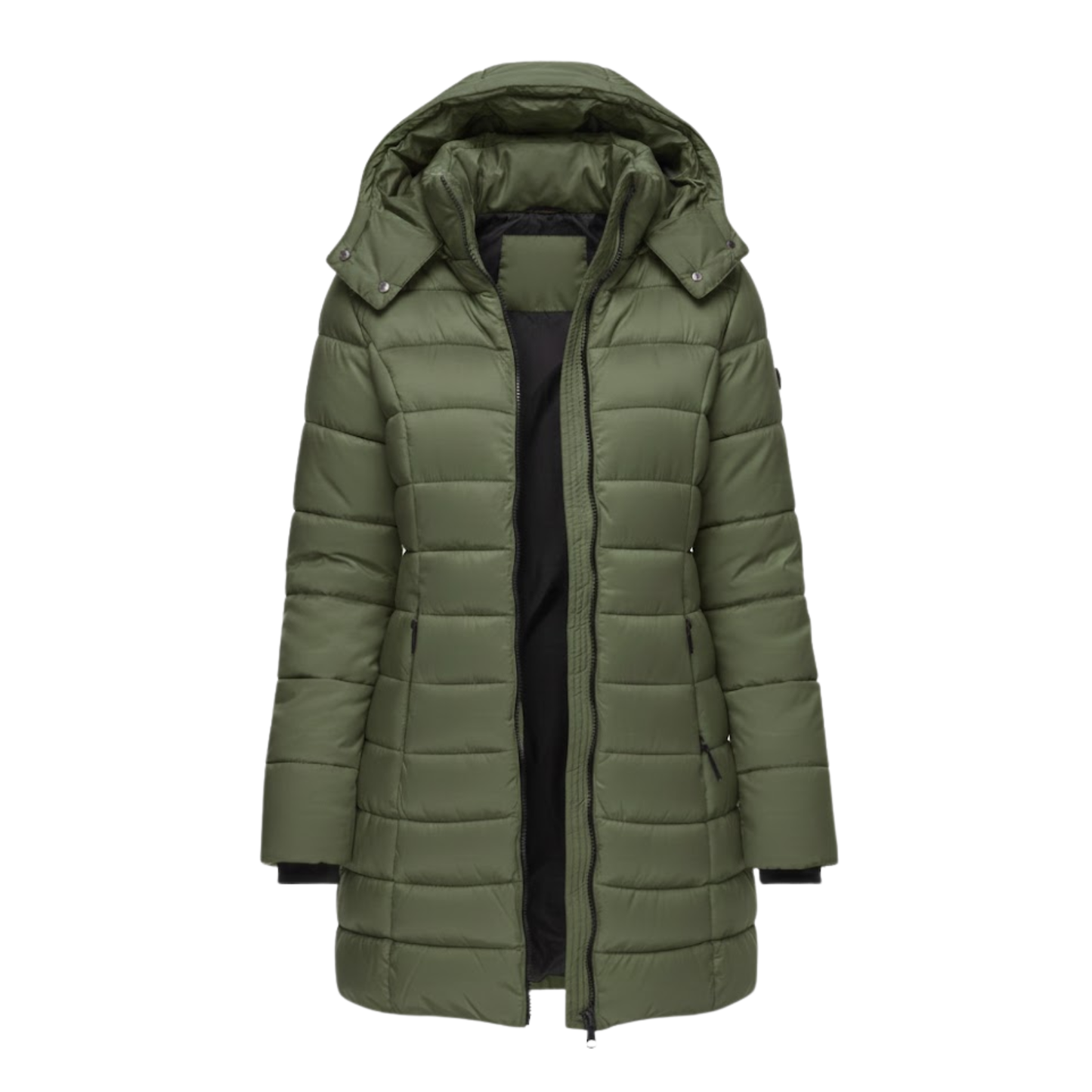 Women's Mid-Length Quilted Parka with Hood