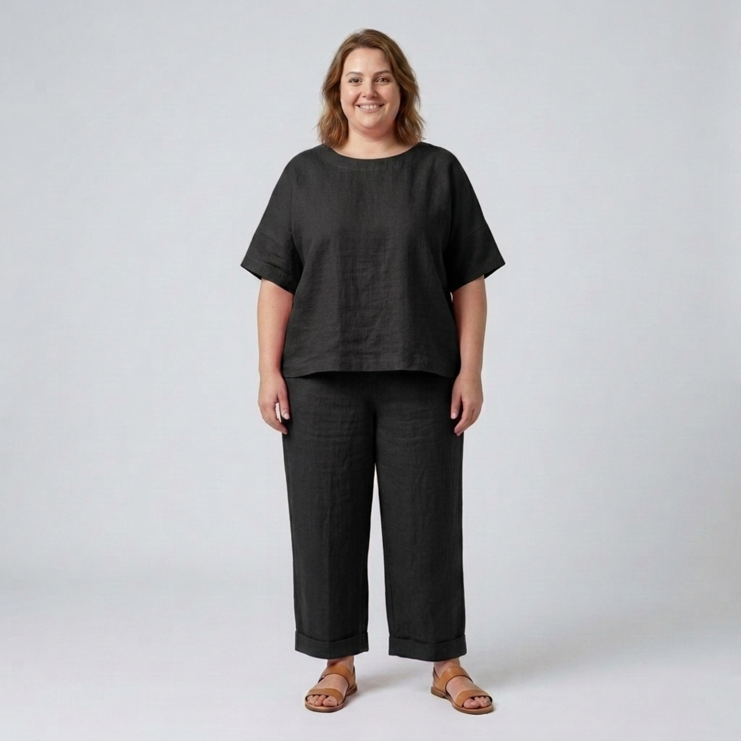 Plus Size Cotton Pants Set for Women