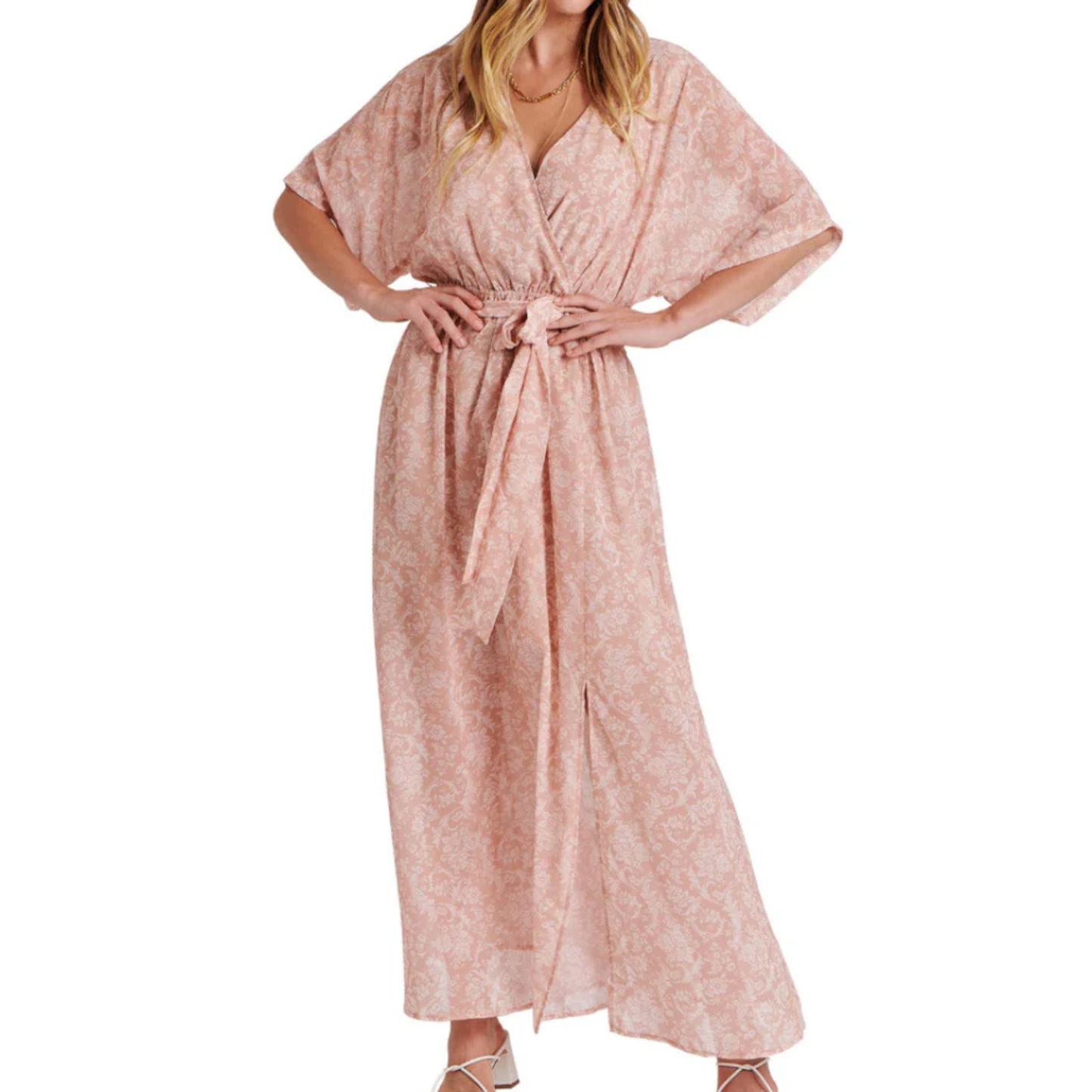Floral maxi kimono dress — bohemian style — summer vacation