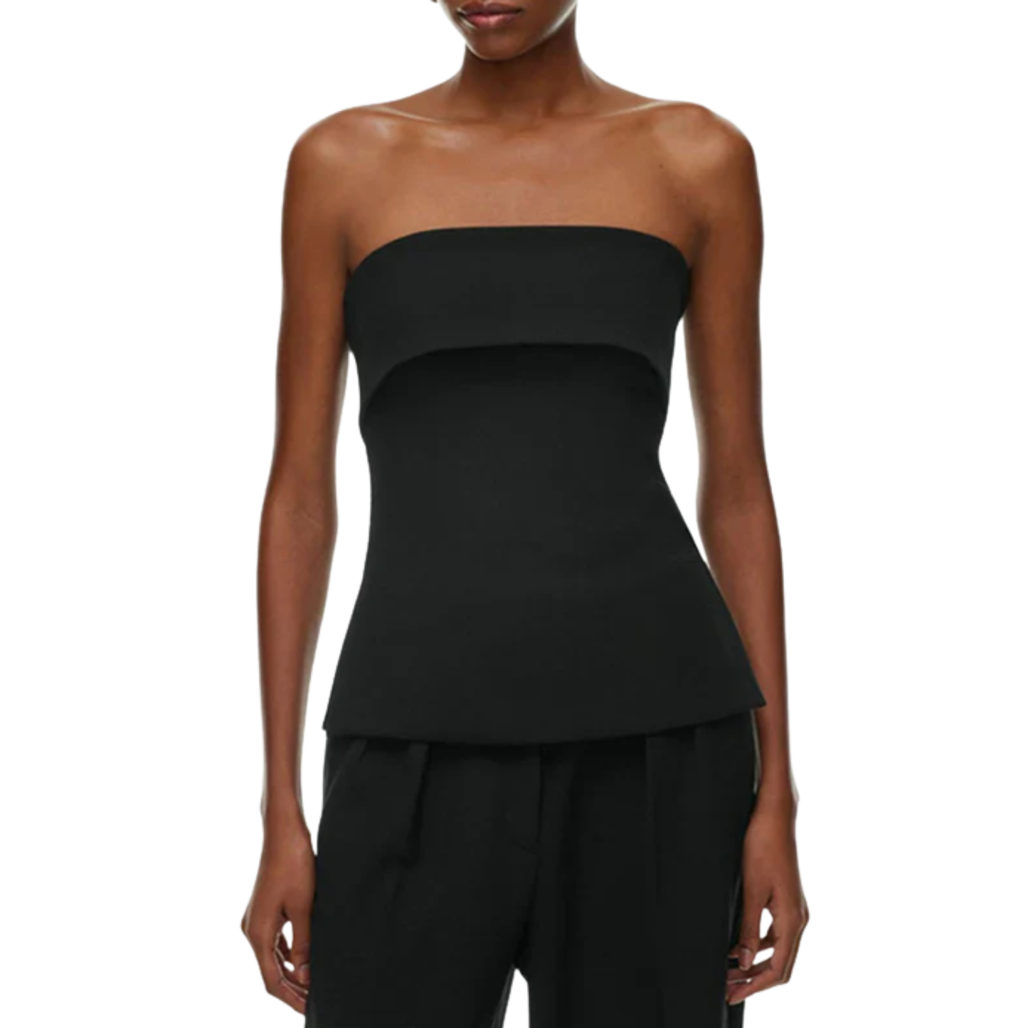 Short crop top for women in linen — strapless — beach