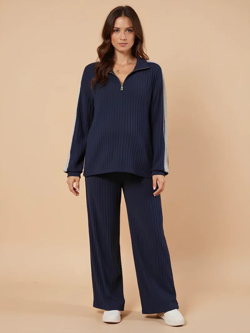 Two-Piece Ribbed Knit Maternity Set
