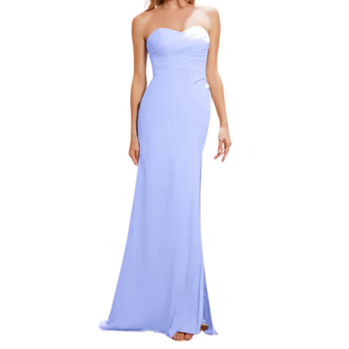 Women's Chiffon Ceremony Dress with Sheath Cut and Side Slit